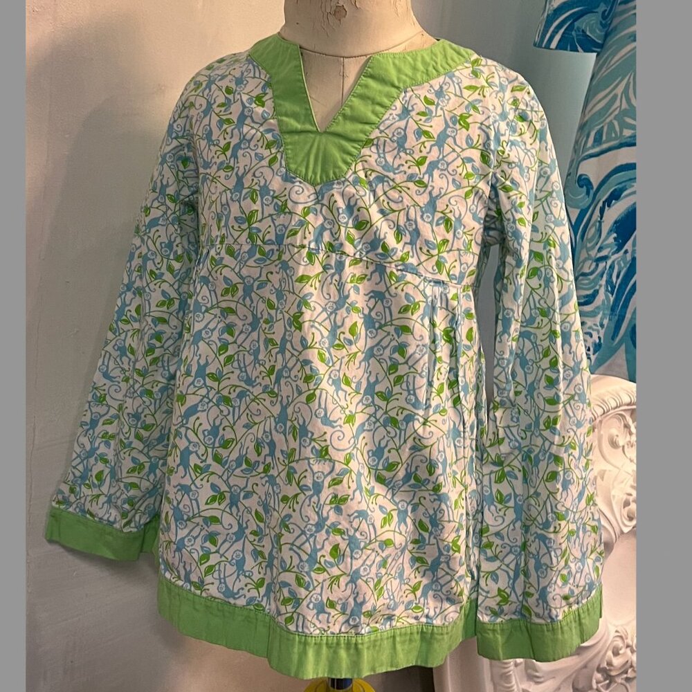 Girls Lily Pulitzer tunic top with monkey design